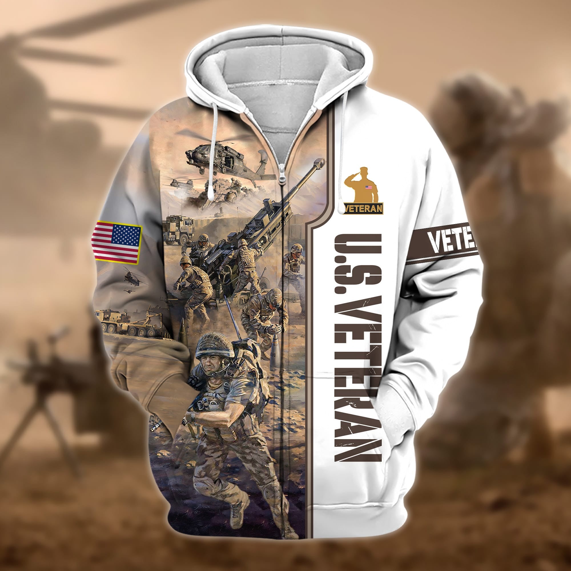 Premium Honoring All Who Served US Veteran Zip Hoodie APVC180801