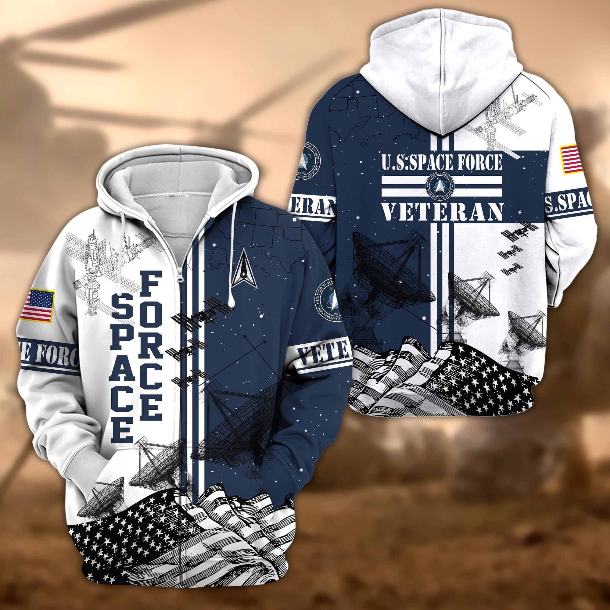 Premium Proudly Served US Veteran Zip Hoodie APVC210801