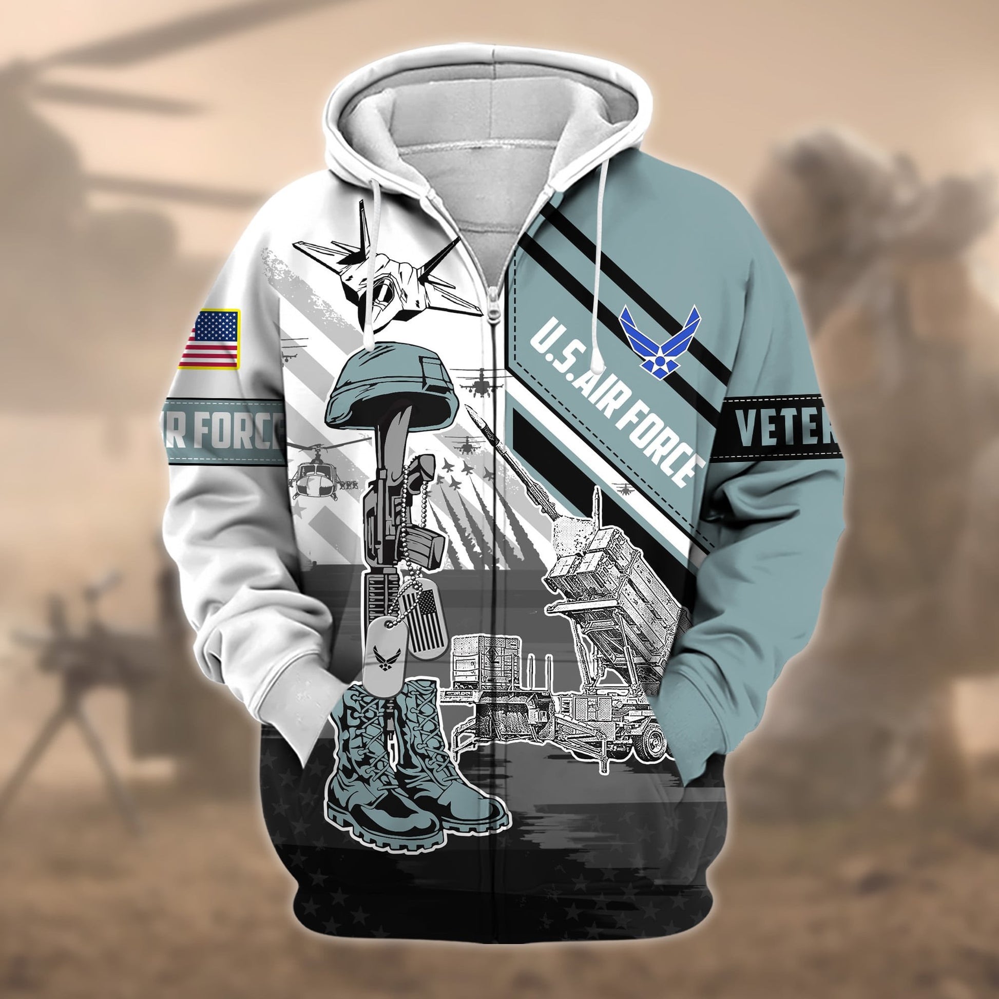 Premium Honoring All Who Served US Veteran Zip Hoodie APVC150801