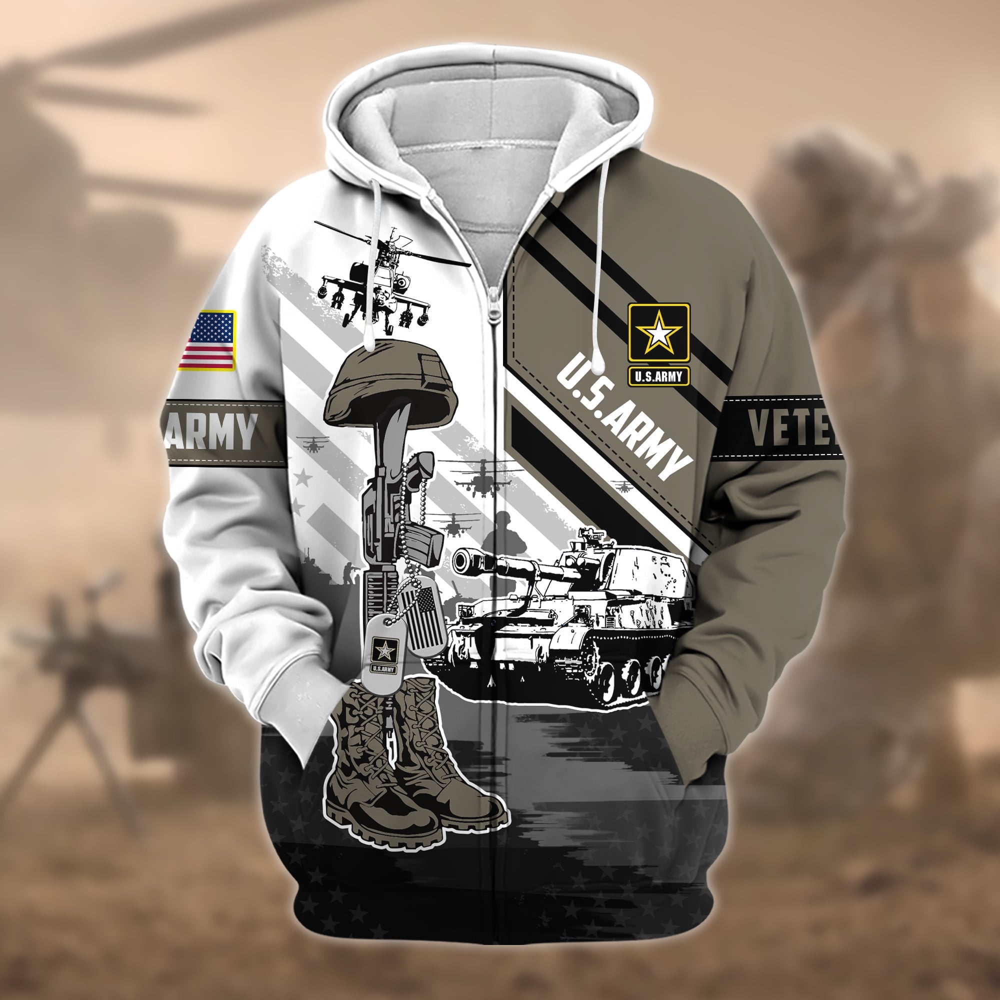 Premium Honoring All Who Served US Veteran Zip Hoodie APVC150801