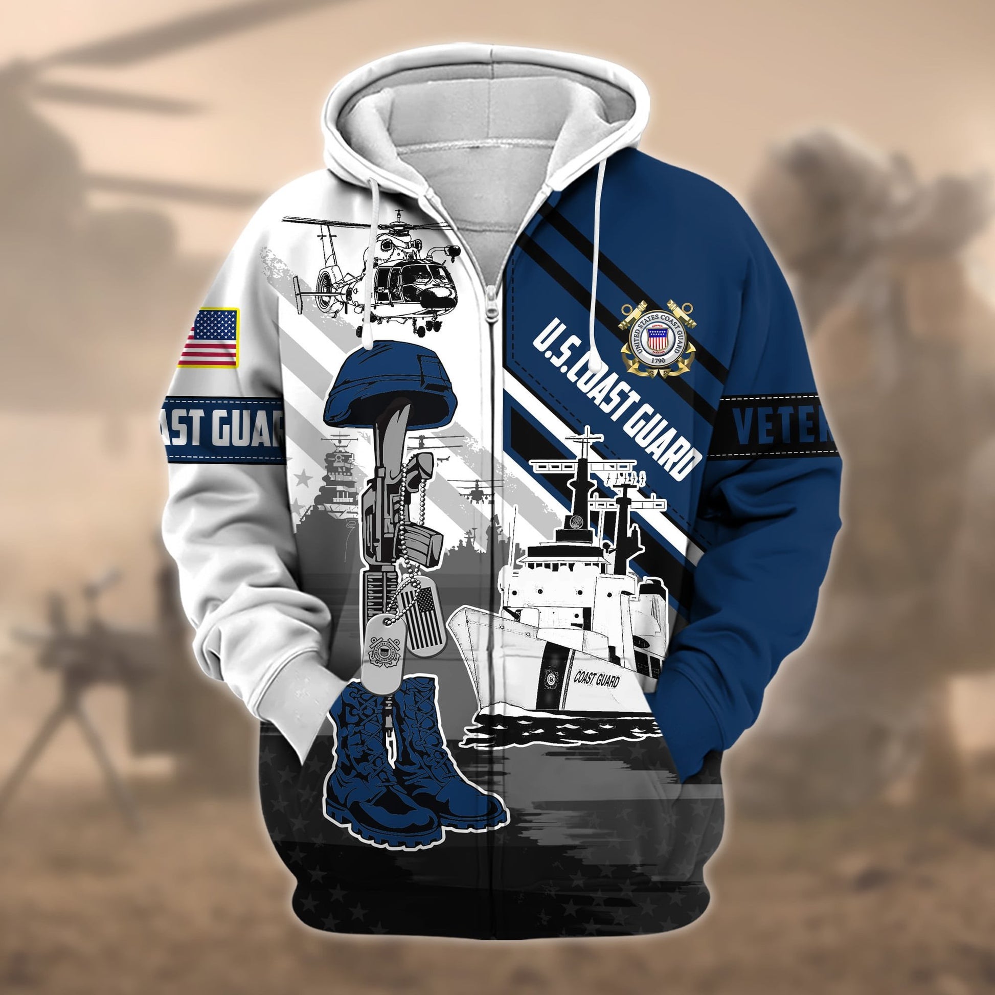 Premium Honoring All Who Served US Veteran Zip Hoodie APVC150801