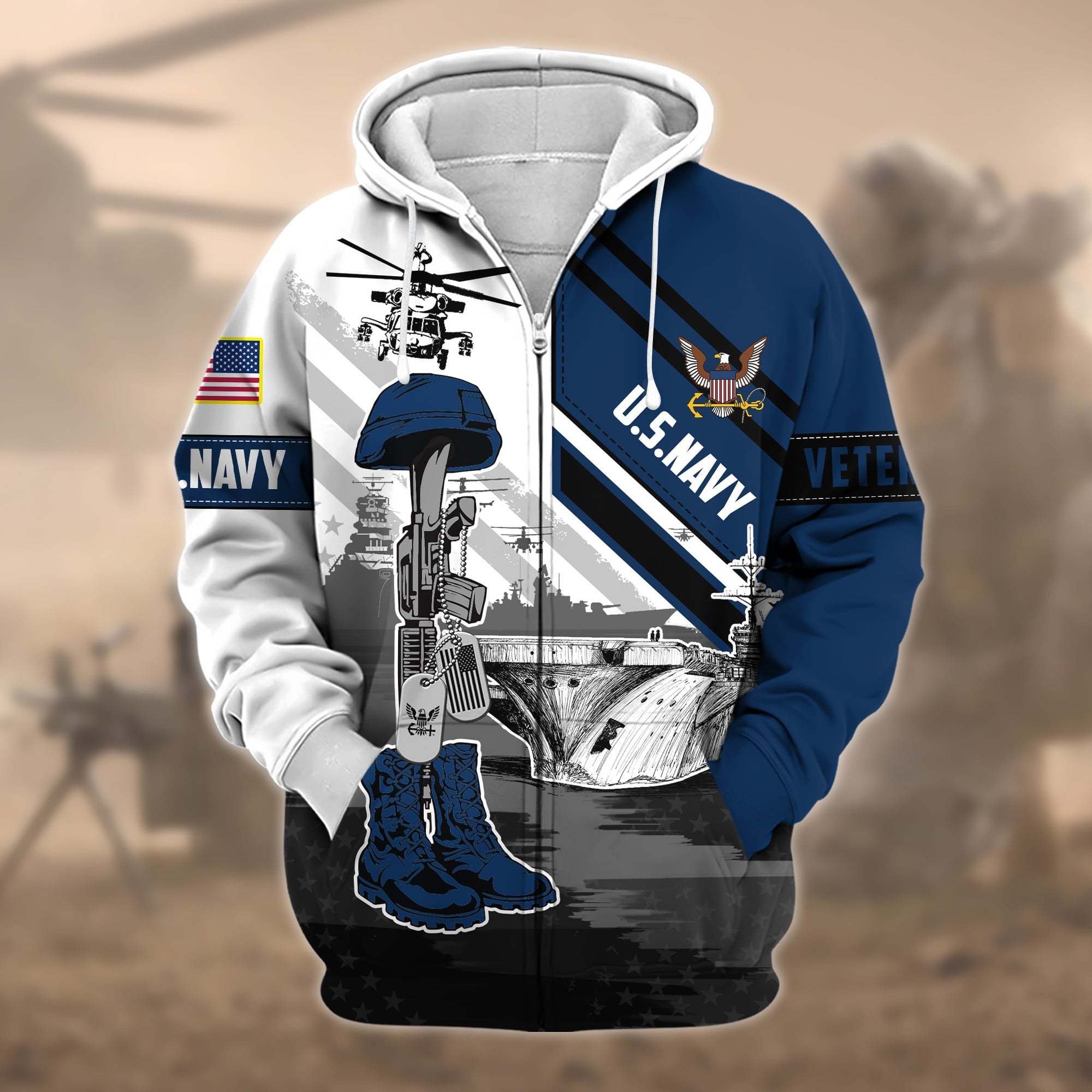 Premium Honoring All Who Served US Veteran Zip Hoodie APVC150801