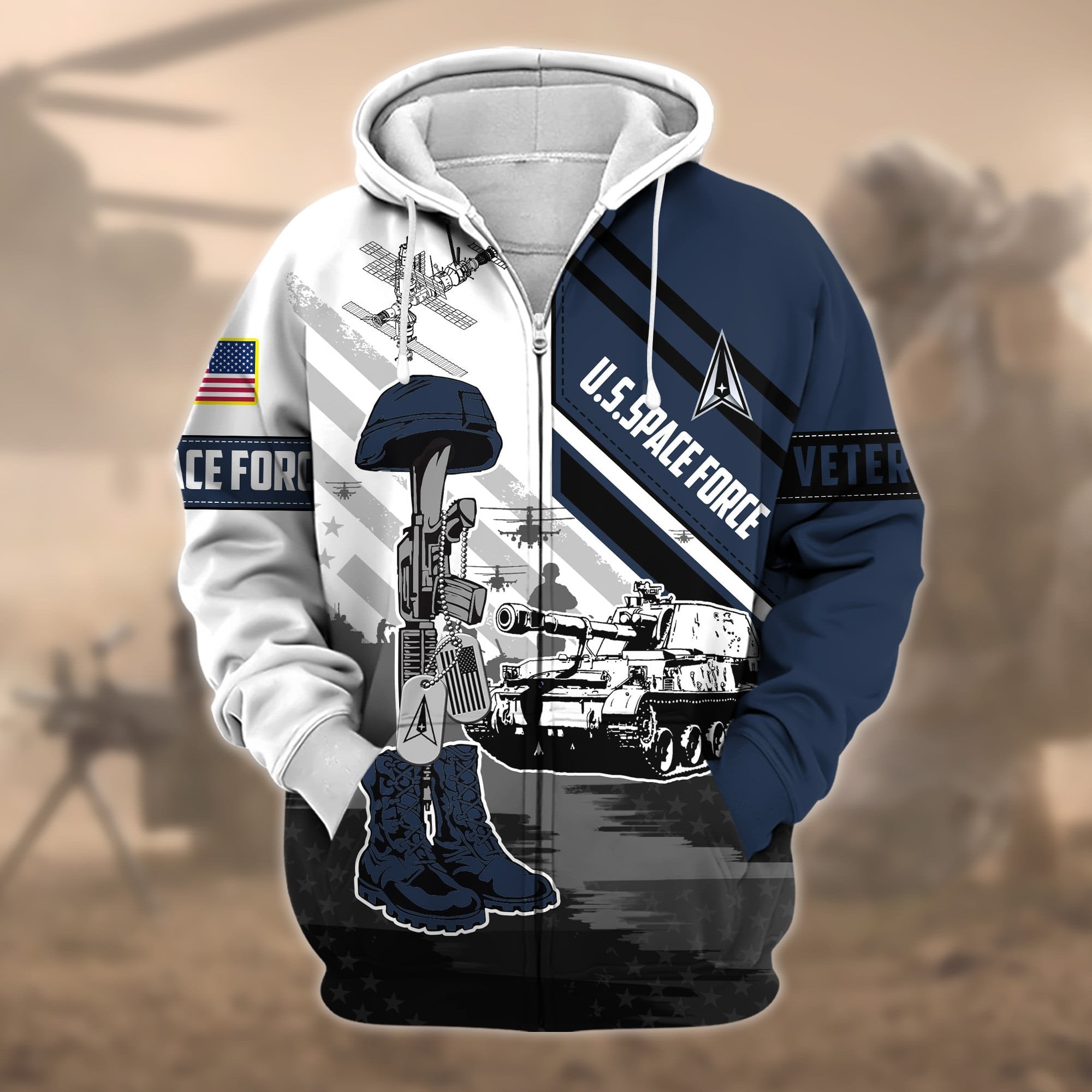Premium Honoring All Who Served US Veteran Zip Hoodie APVC150801