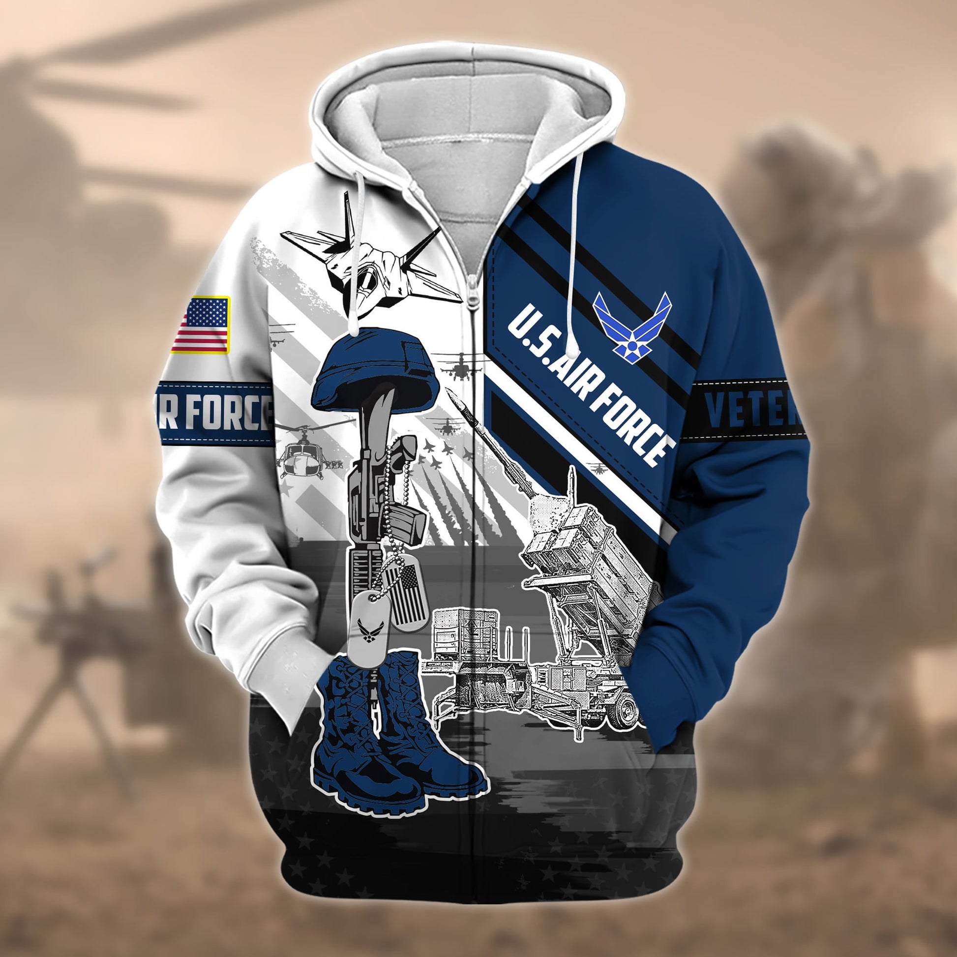 Premium Honoring All Who Served US Veteran Zip Hoodie APVC150801