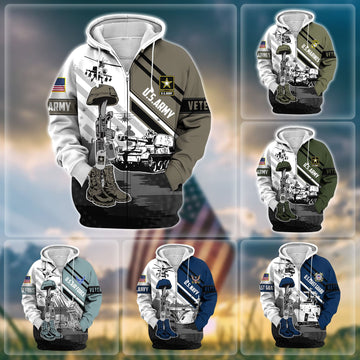 Premium Honoring All Who Served US Veteran Zip Hoodie APVC150801