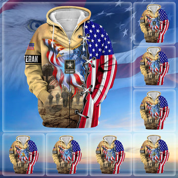 Premium Honoring All Who Served US Veteran Zip Hoodie APVC290801