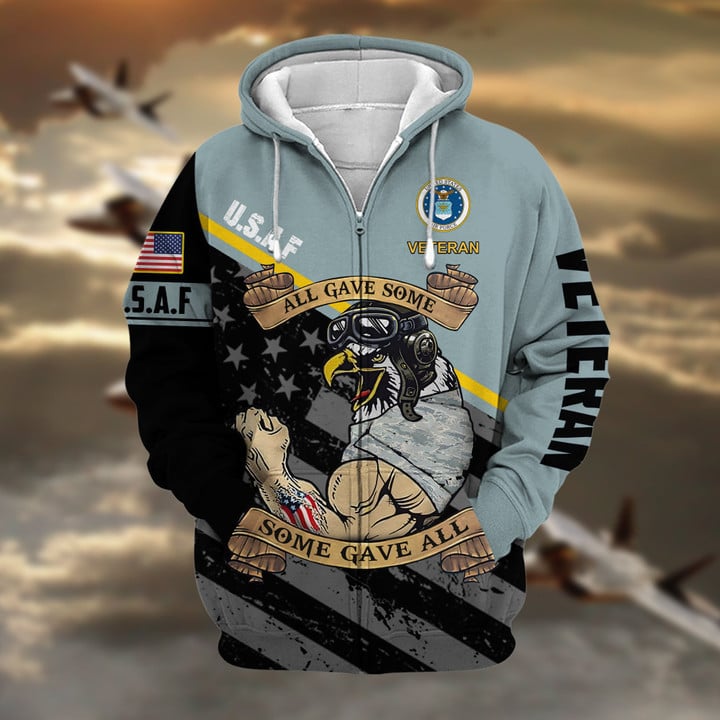 Premium US Military Services US Veteran Zip Hoodie PVC271003