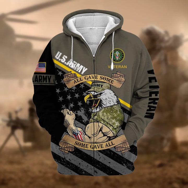 Premium US Military Services US Veteran Zip Hoodie PVC271003