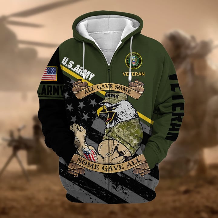 Premium US Military Services US Veteran Zip Hoodie PVC271003