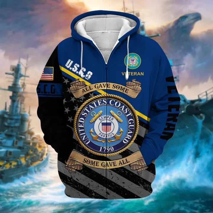 Premium US Military Services US Veteran Zip Hoodie PVC271003