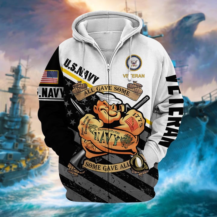 Premium US Military Services US Veteran Zip Hoodie PVC271003