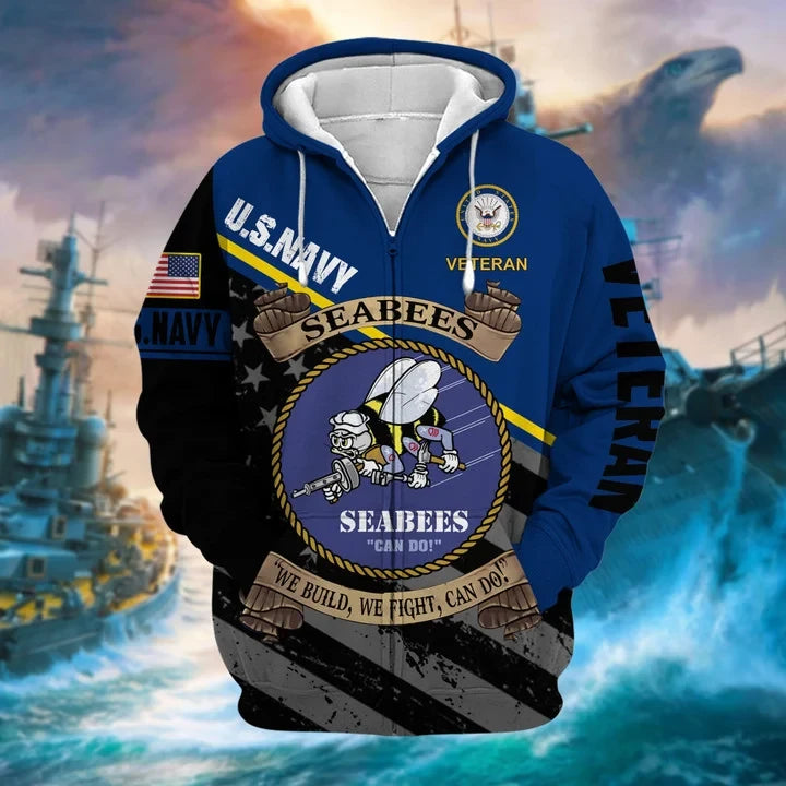 Premium US Military Services US Veteran Zip Hoodie PVC271003