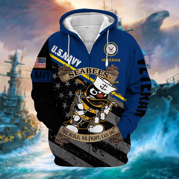Premium US Military Services US Veteran Zip Hoodie PVC271003