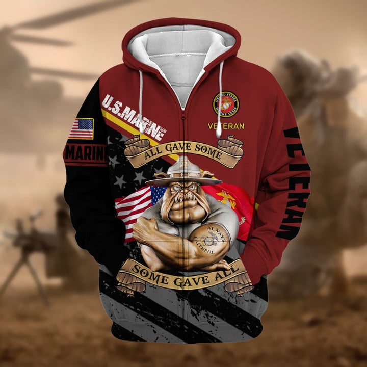 Premium US Military Services US Veteran Zip Hoodie PVC271003