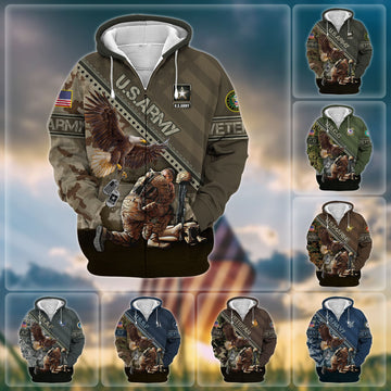 Premium Proudly Served US Veteran Zip Hoodie APVC080901