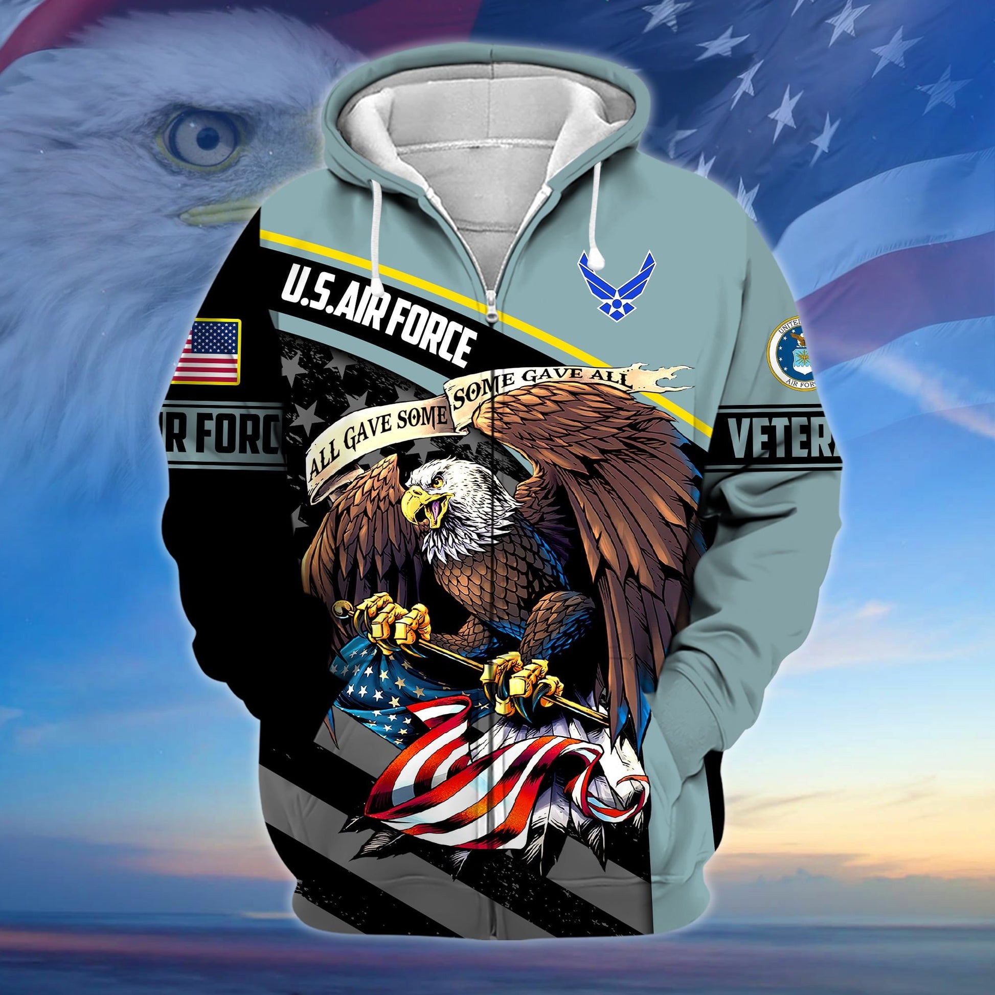 Premium All Gave Some Some Gave All US Veteran Zip Hoodie APVC140902