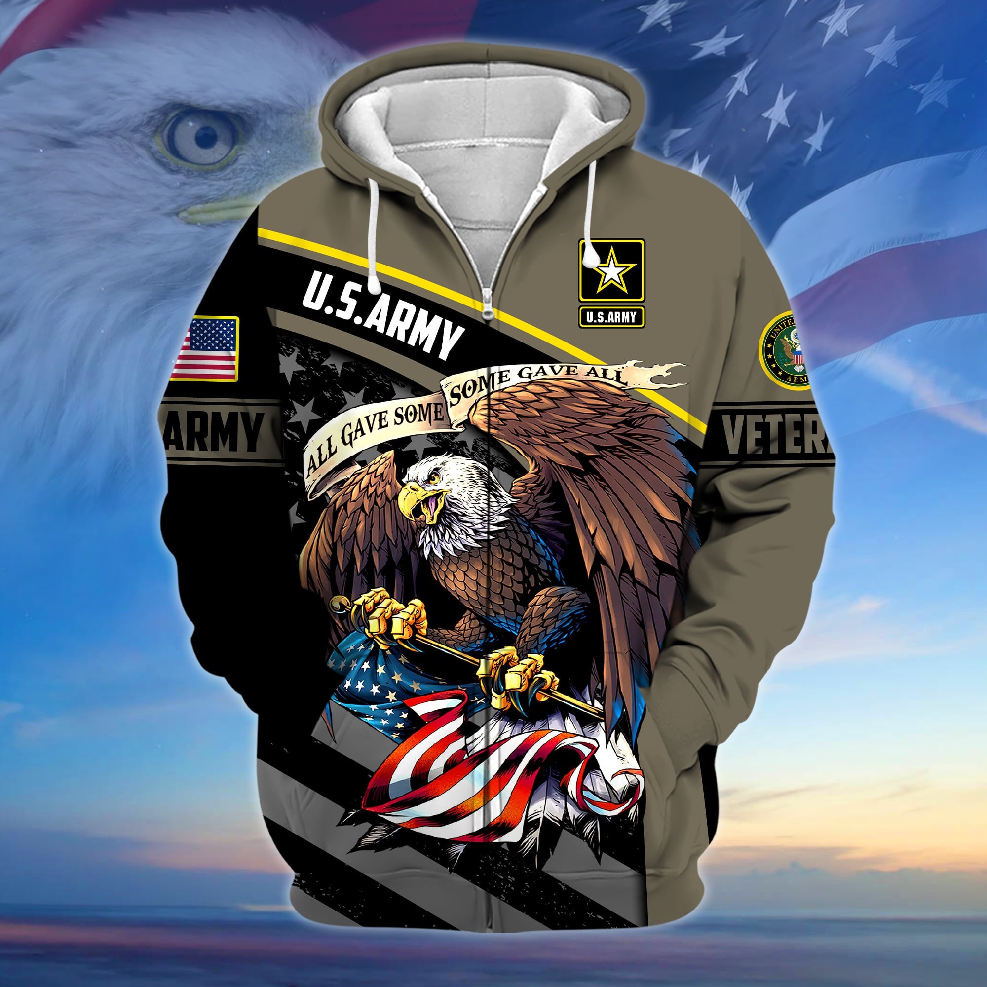 Premium All Gave Some Some Gave All US Veteran Zip Hoodie APVC140902