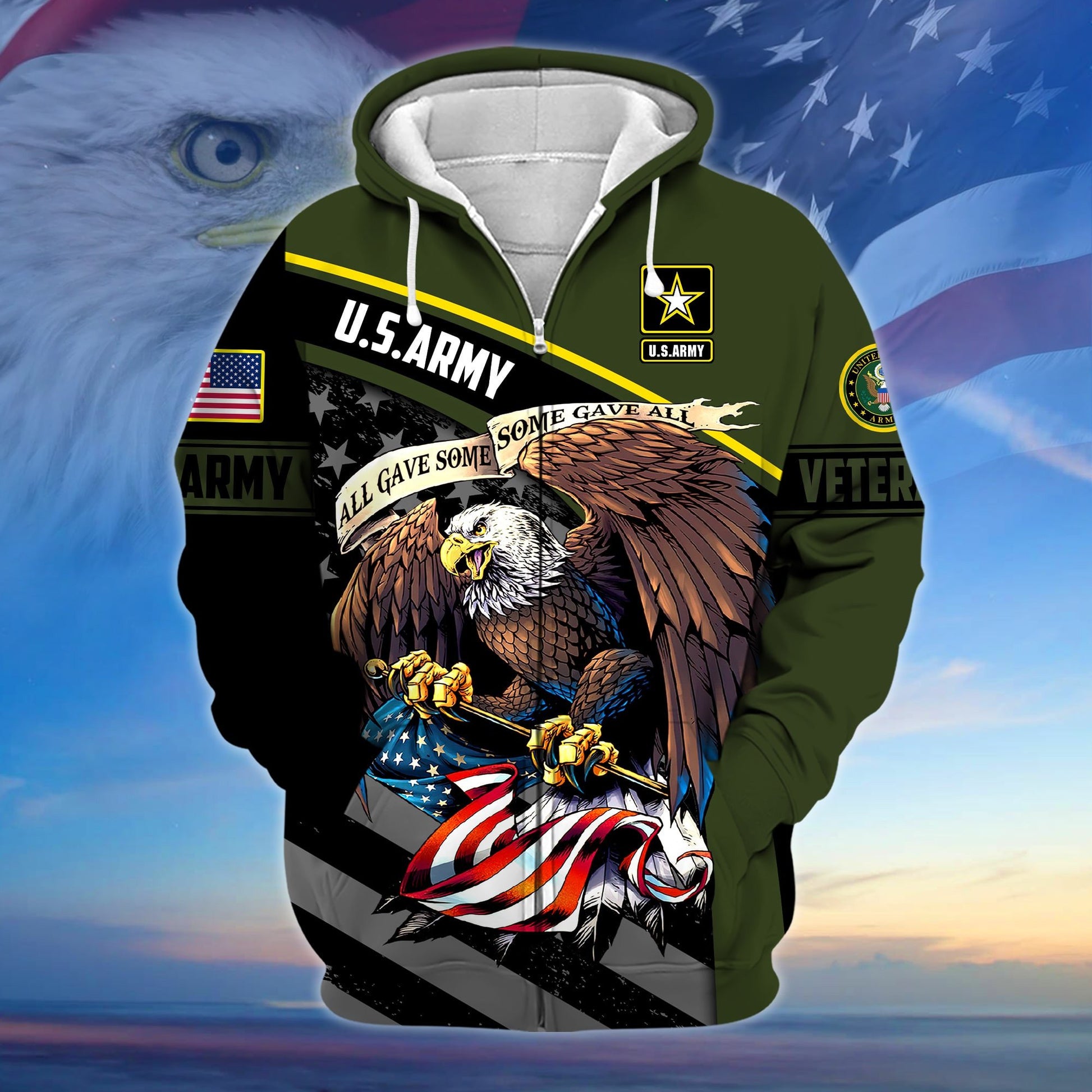 Premium All Gave Some Some Gave All US Veteran Zip Hoodie APVC140902