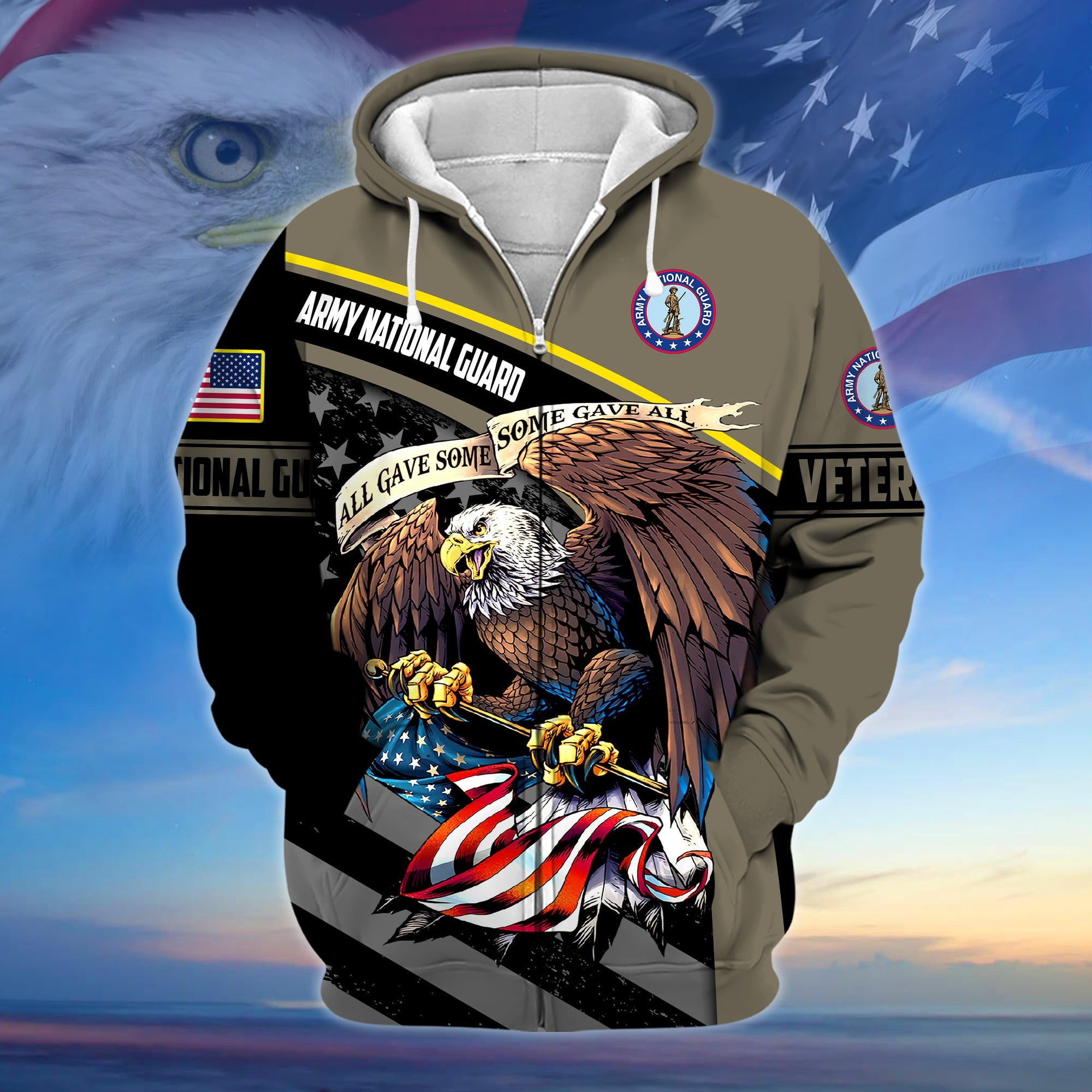 Premium All Gave Some Some Gave All US Veteran Zip Hoodie APVC140902