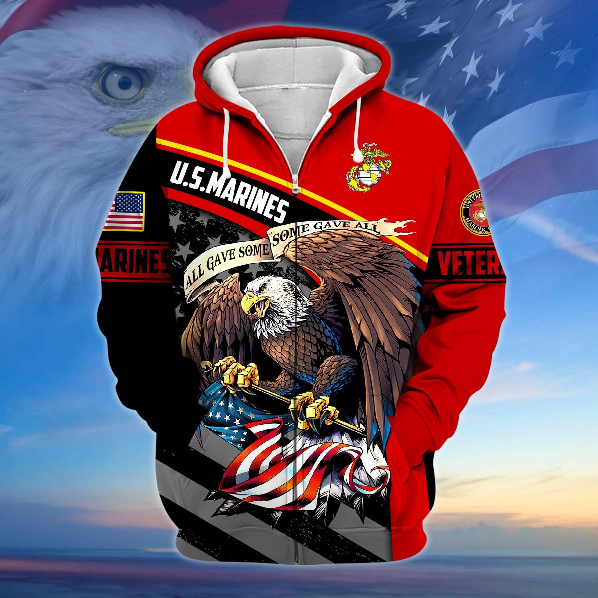 Premium All Gave Some Some Gave All US Veteran Zip Hoodie APVC140902