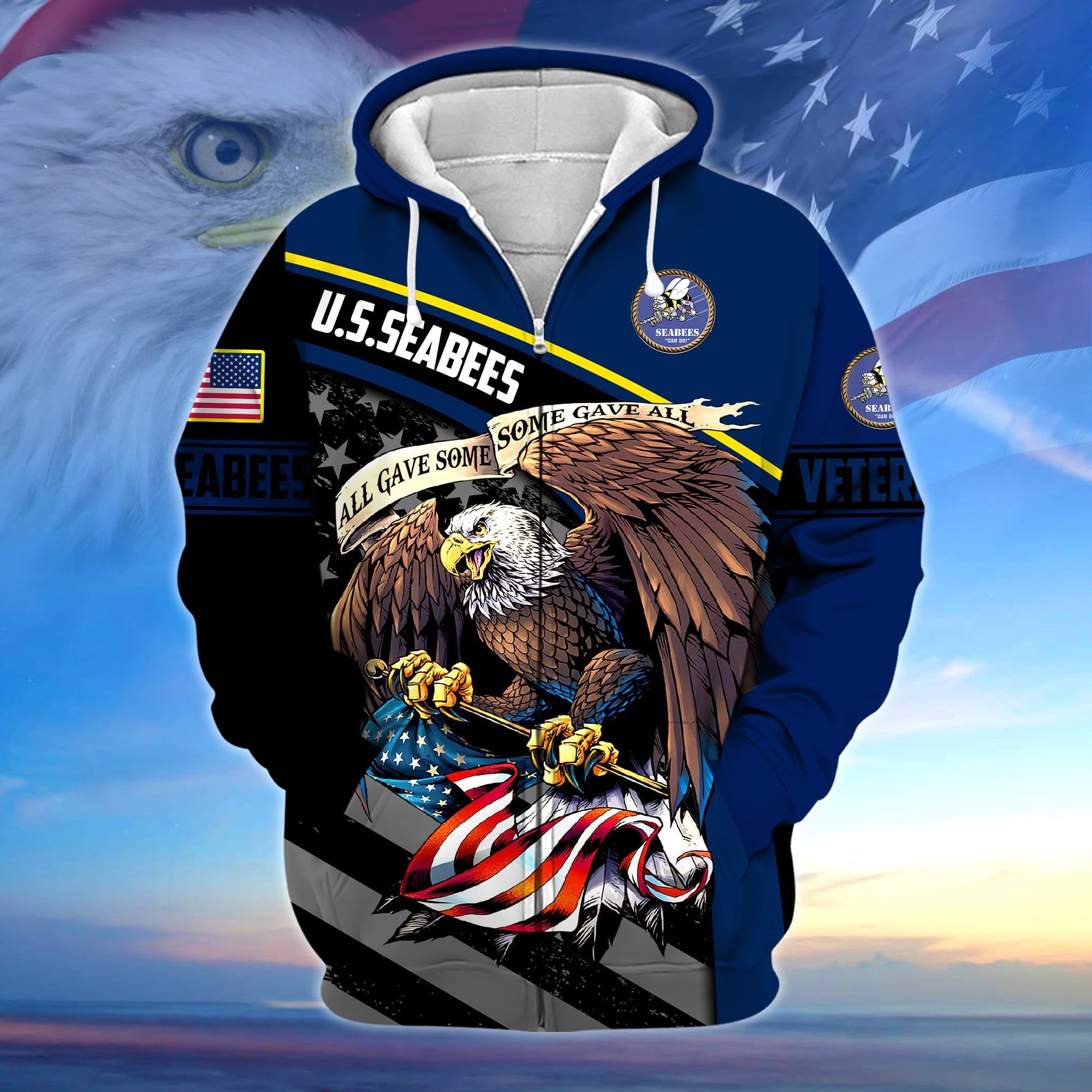 Premium All Gave Some Some Gave All US Veteran Zip Hoodie APVC140902