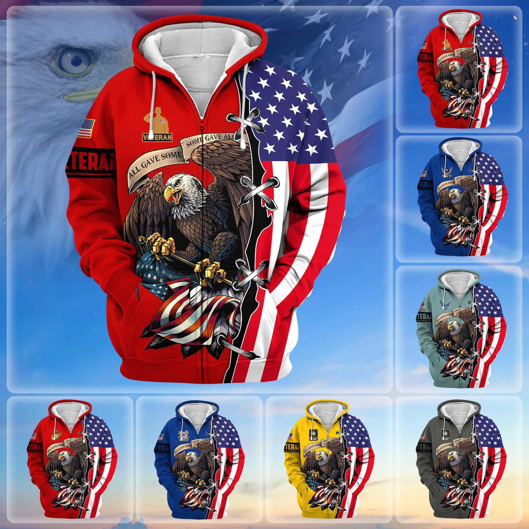 Premium US Veteran Zip Hoodie NPVC260803
