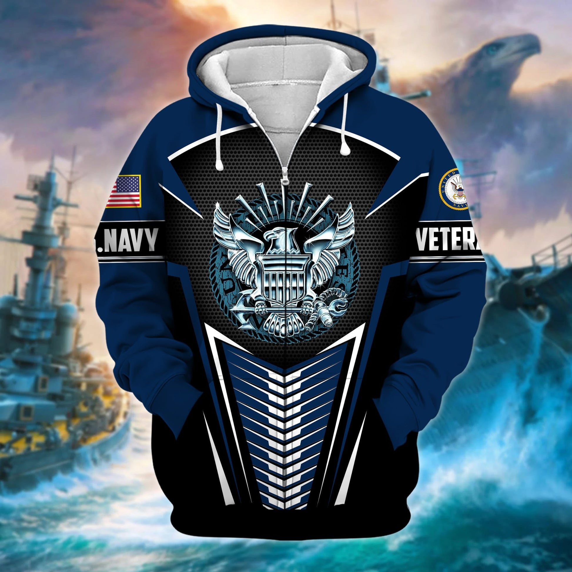 Premium Proudly Served US Veteran Zip Hoodie APVC180901