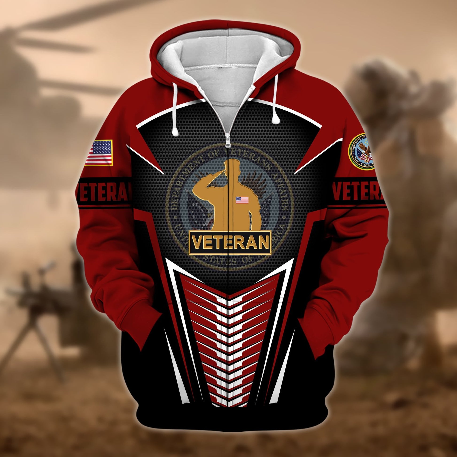 Premium Proudly Served US Veteran Zip Hoodie APVC180901