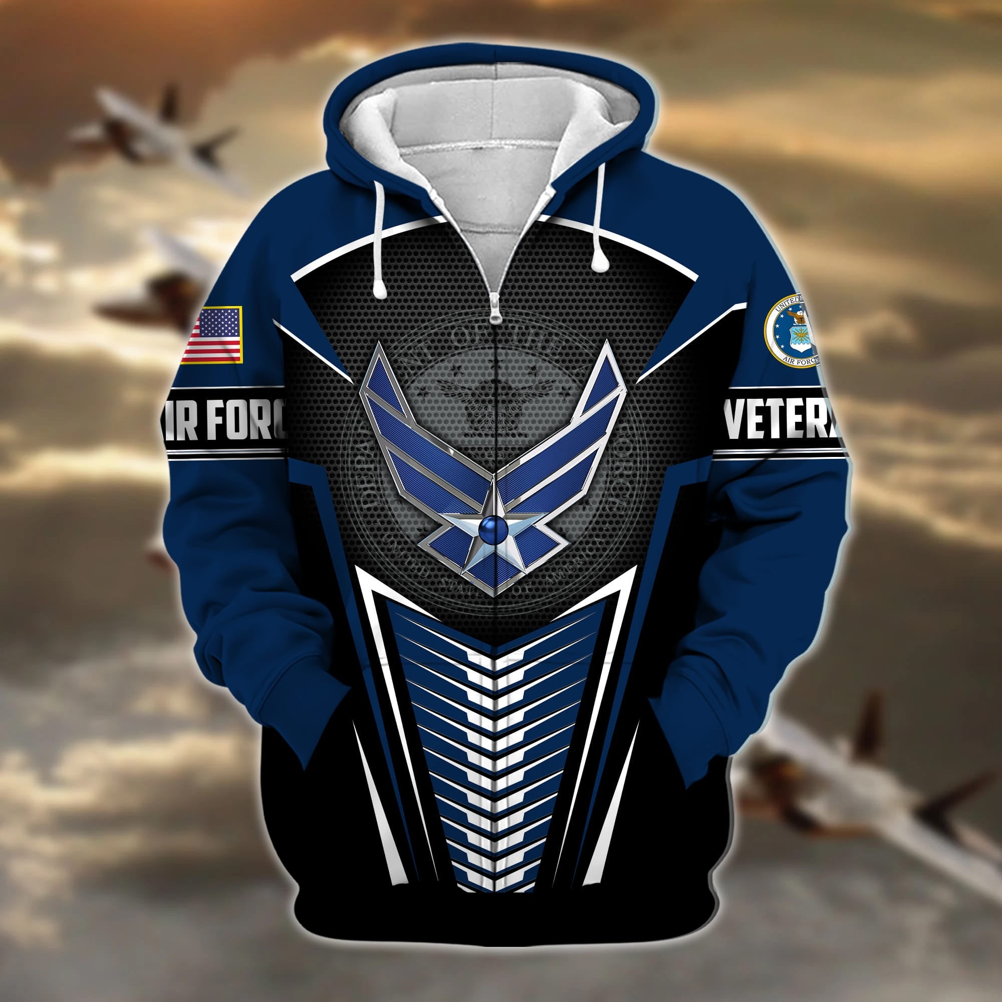 Premium Proudly Served US Veteran Zip Hoodie APVC180901