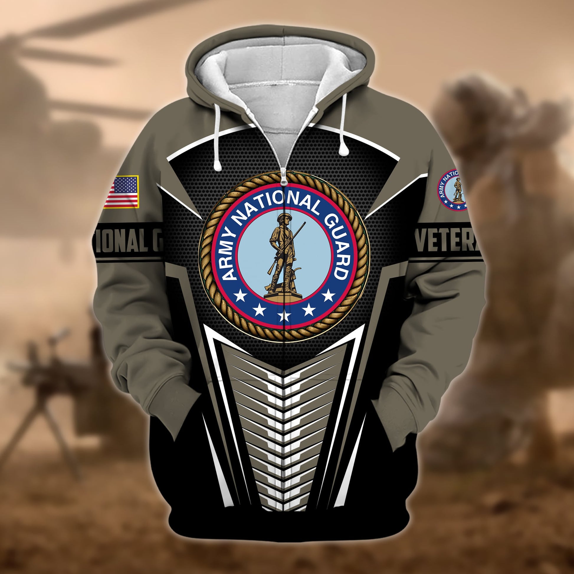 Premium Proudly Served US Veteran Zip Hoodie APVC180901