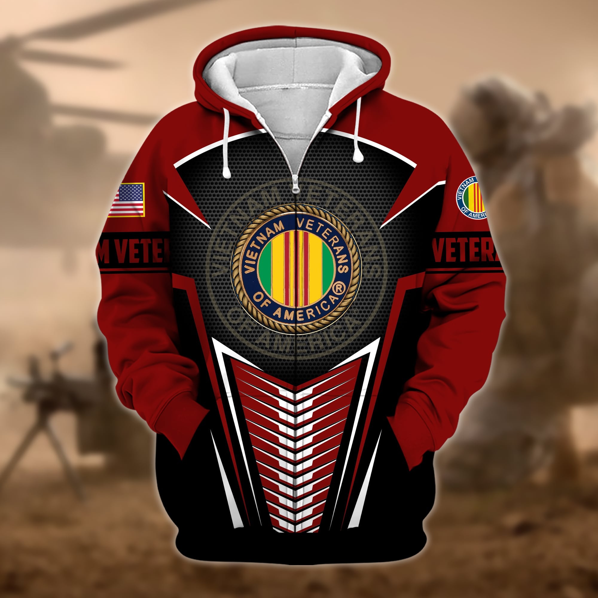 Premium Proudly Served US Veteran Zip Hoodie APVC180901