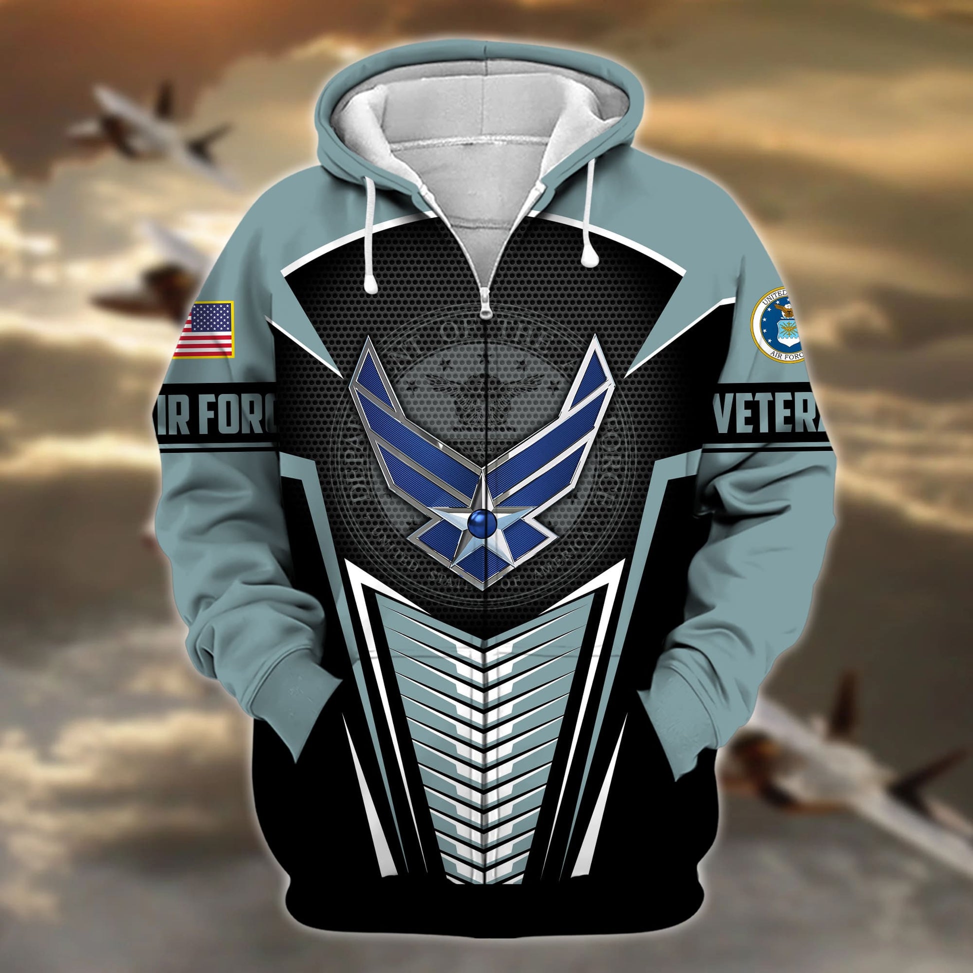 Premium Proudly Served US Veteran Zip Hoodie APVC180901