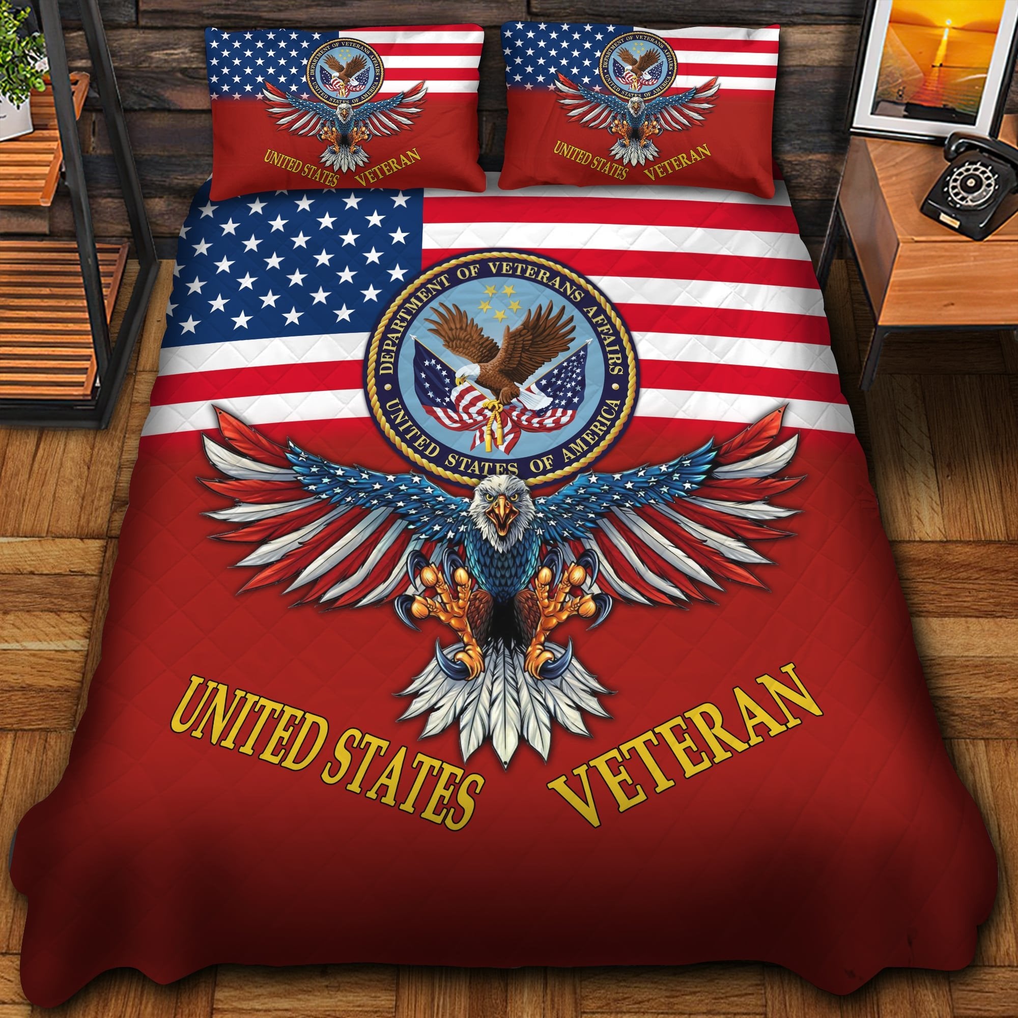 Premium Multiple US Military Services Veteran Bedding Set APVC240903