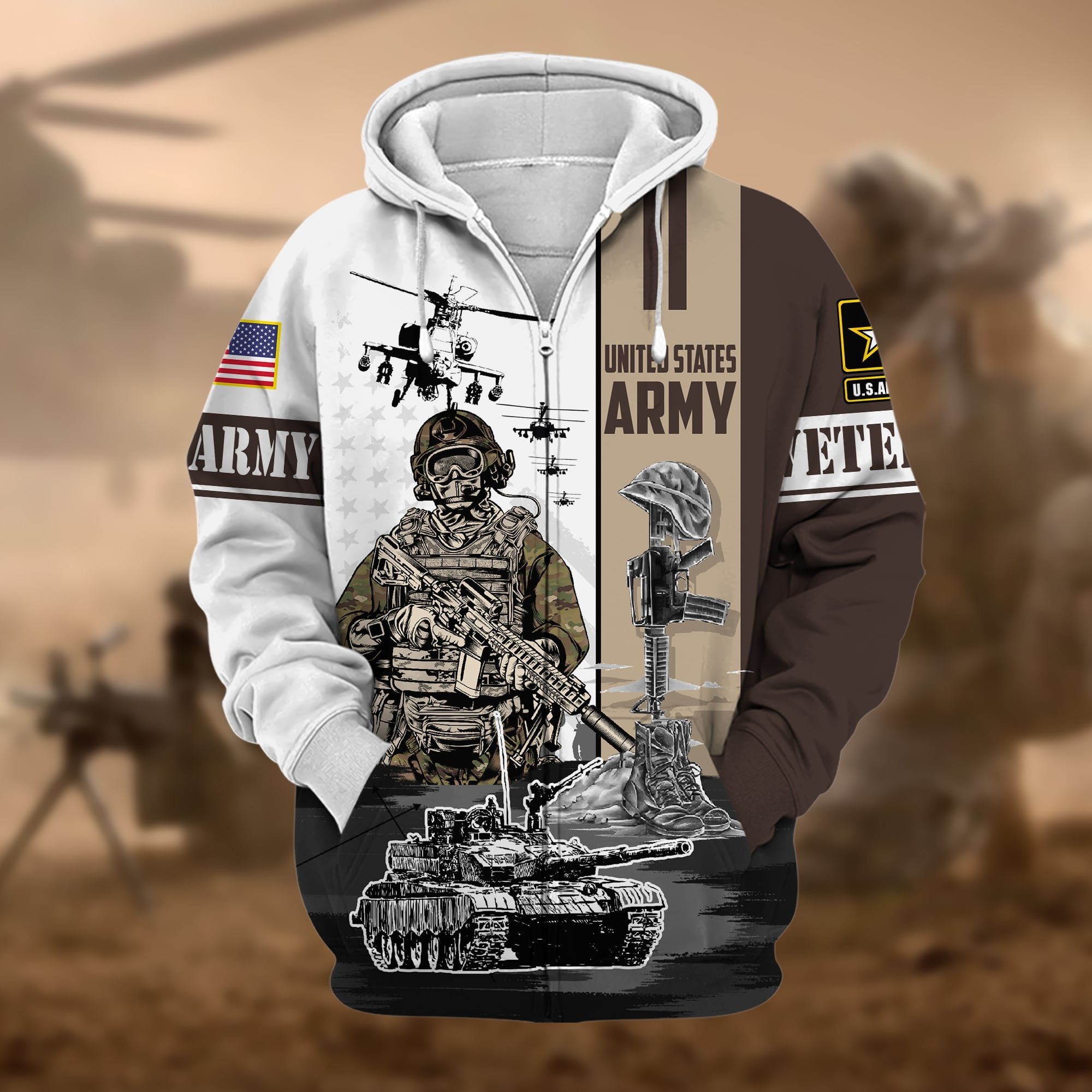 Premium Honoring All Who Served US Veteran Zip Hoodie APVC220904