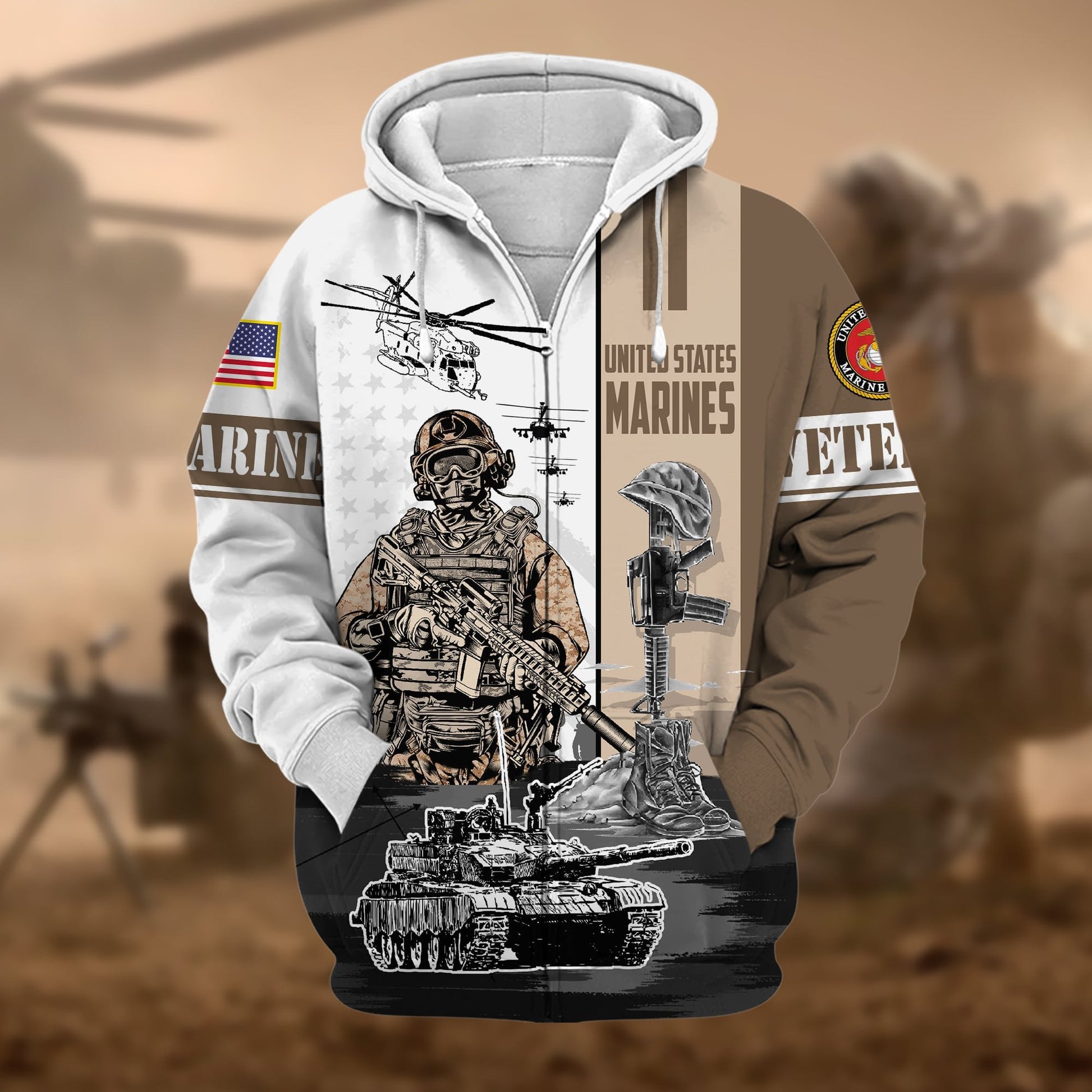 Premium Honoring All Who Served US Veteran Zip Hoodie APVC220904