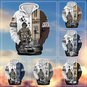 Premium Honoring All Who Served US Veteran Zip Hoodie APVC220904