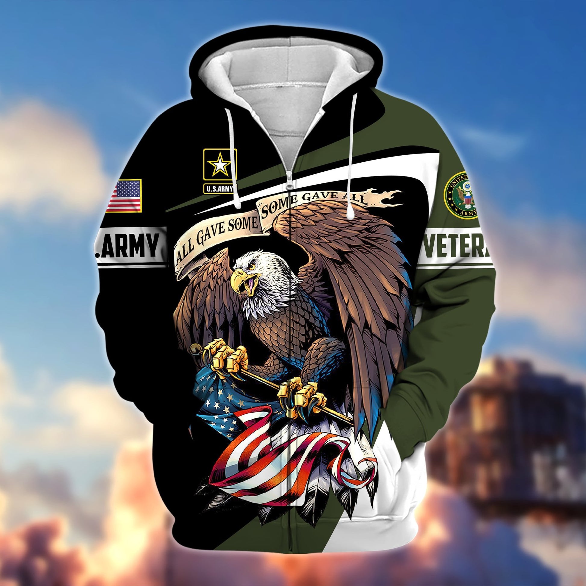 Premium Eagle US Veteran Zip Hoodie APVC220902