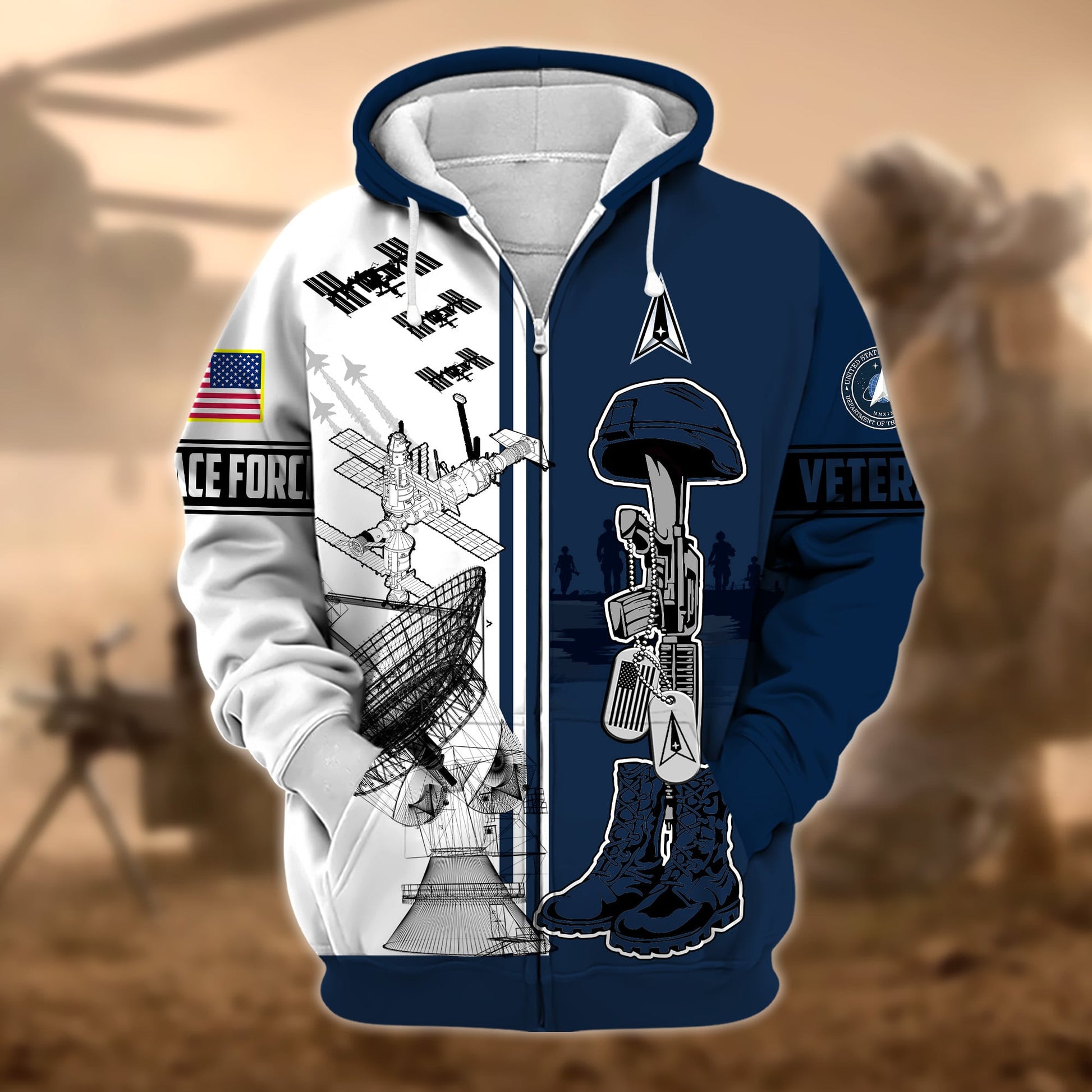 Unique Proudly Served US Veteran Zip Hoodie APVC220903
