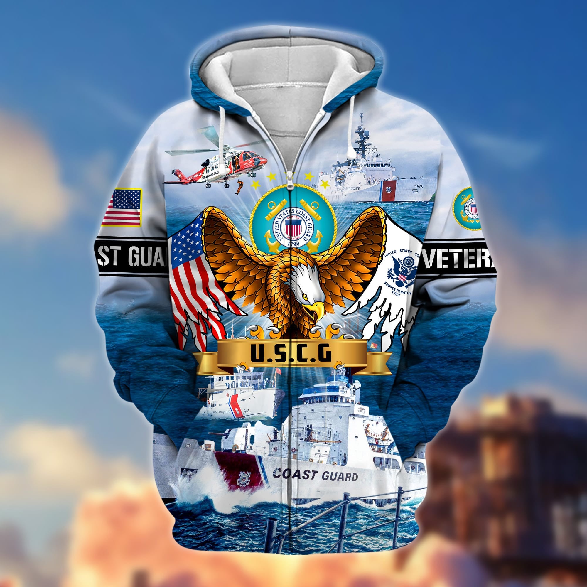 Premium Land Of The Free US Veteran Zip Hoodie APVC290905