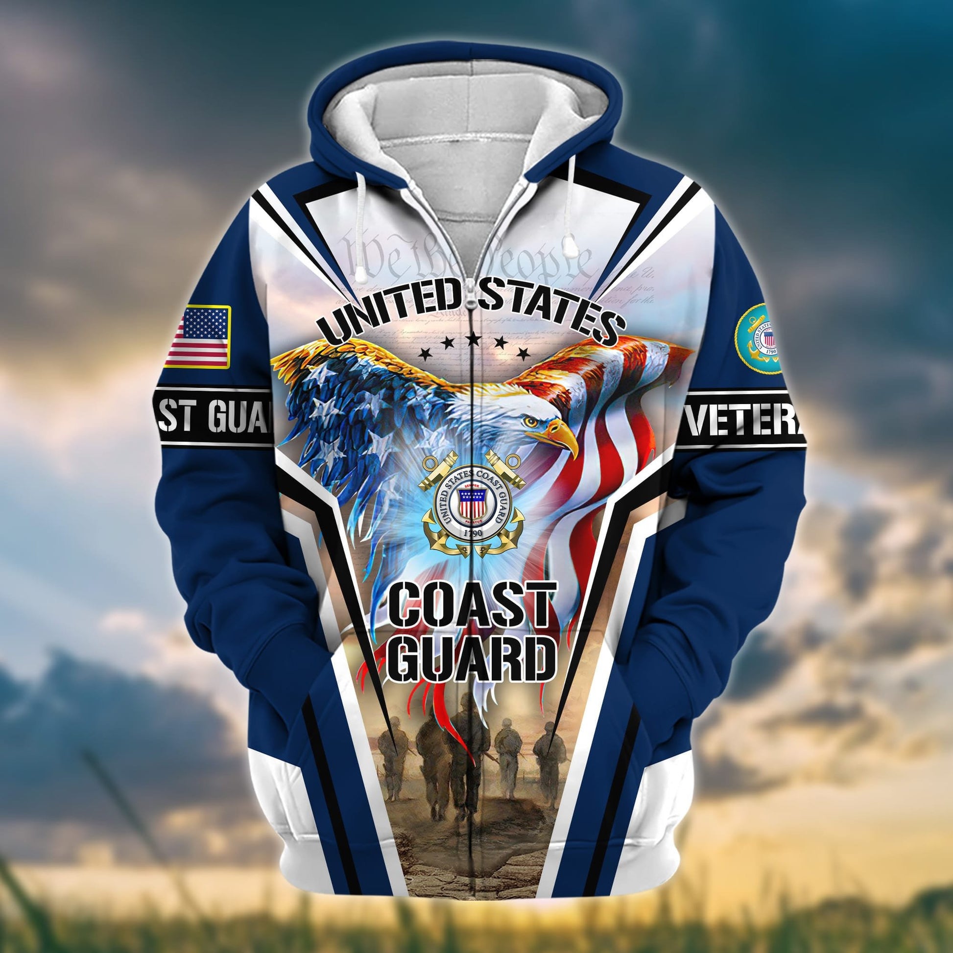 Premium Honoring All Who Served US Veteran Zip Hoodie APVC051001