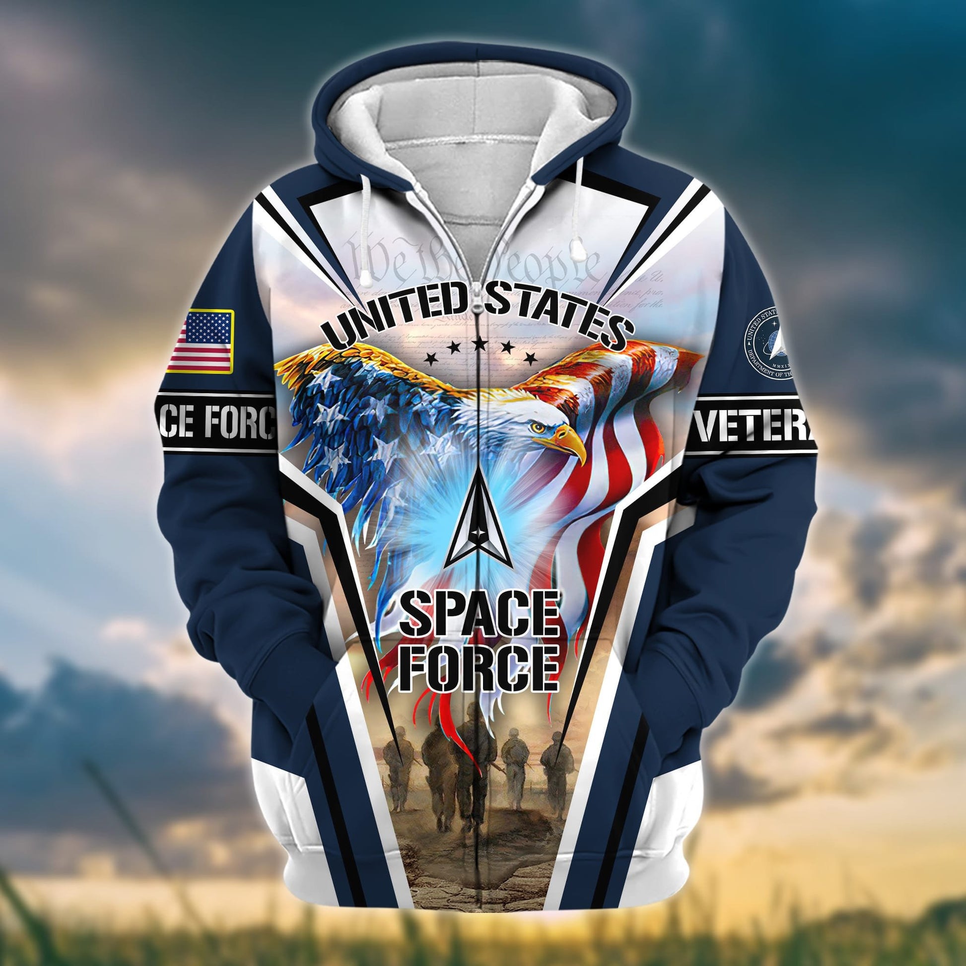 Premium Honoring All Who Served US Veteran Zip Hoodie APVC051001