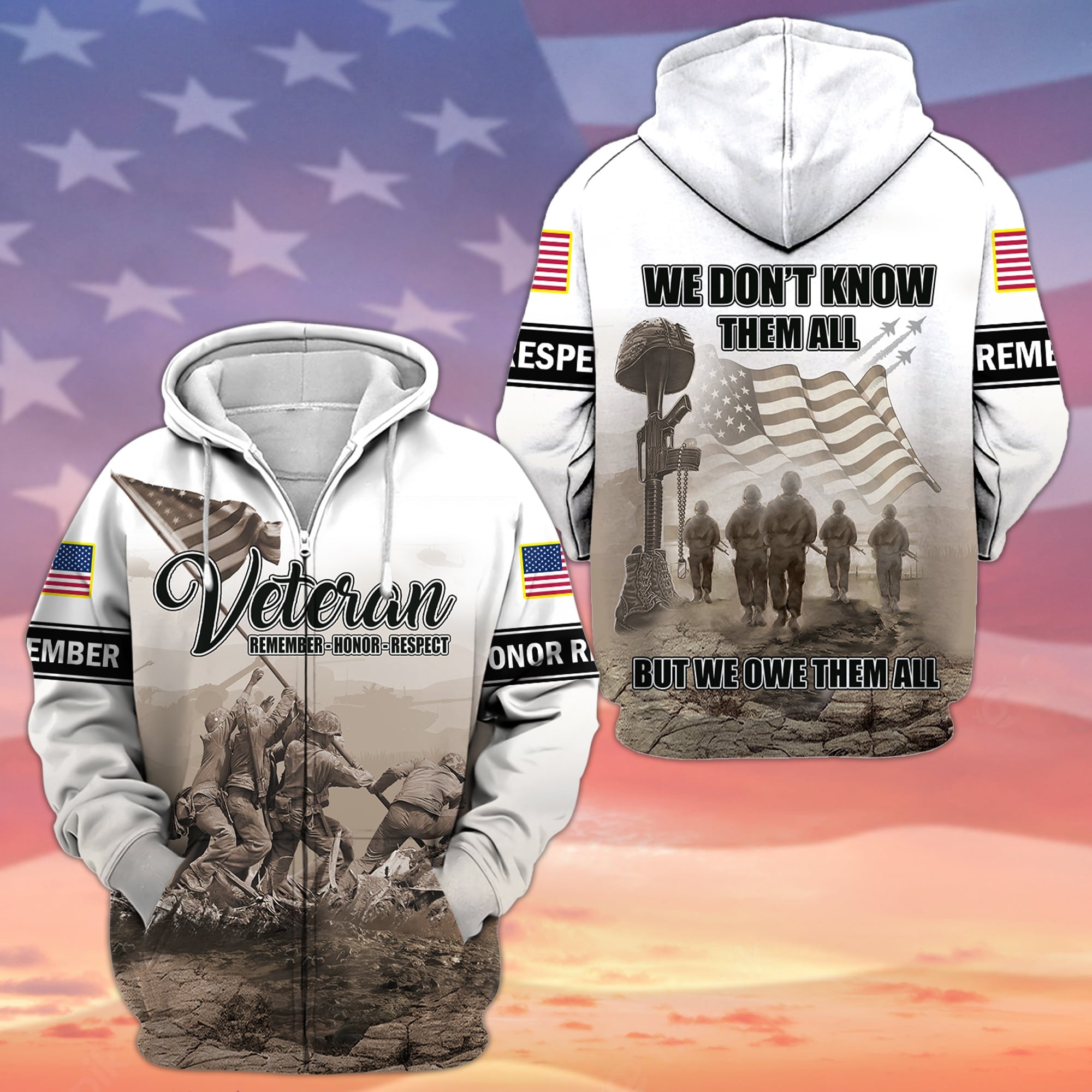 Premium We Don't Know Them All But We Owe Them All Zip Hoodie APVC131001