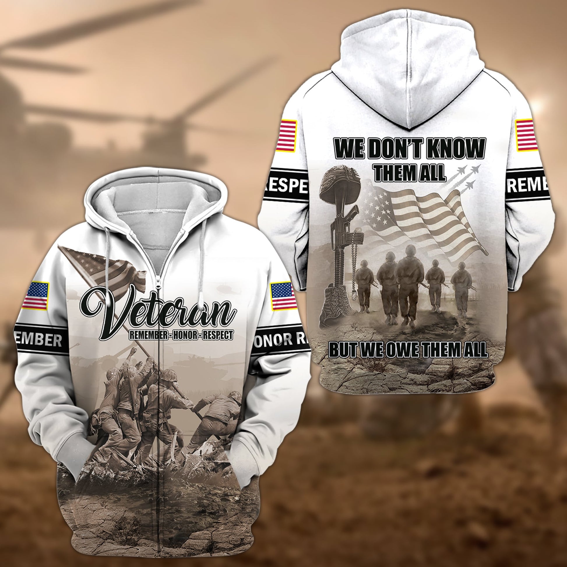 Premium We Don't Know Them All But We Owe Them All Zip Hoodie APVC131001