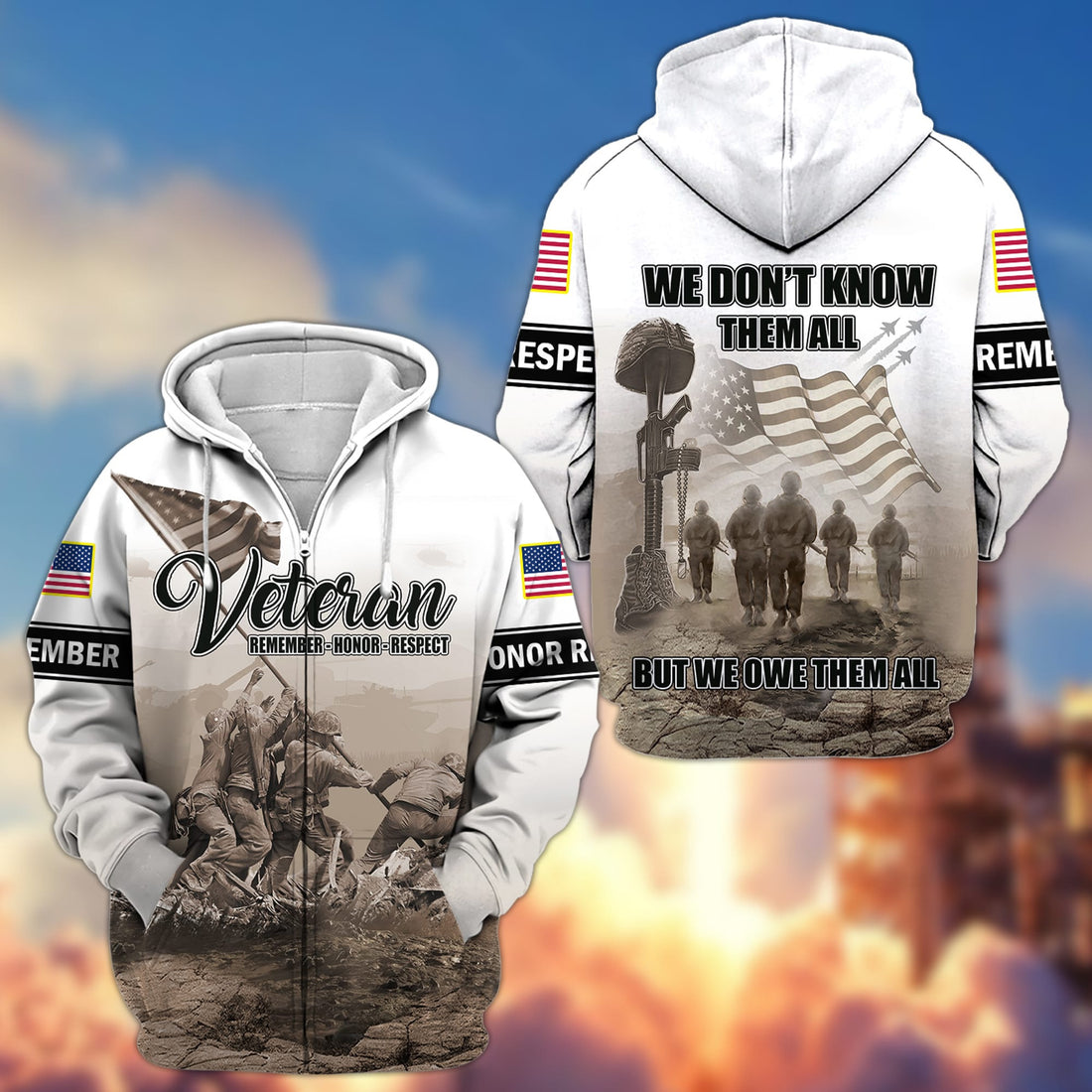 Premium We Don't Know Them All But We Owe Them All Zip Hoodie APVC131001