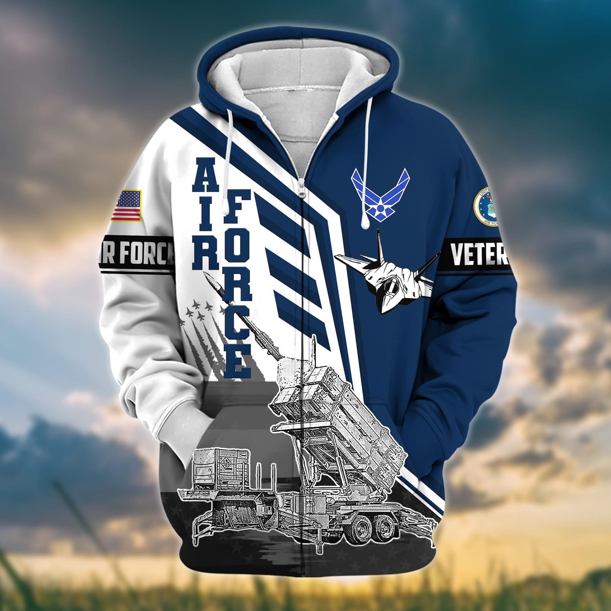 Premium Honoring All Who Served US Veteran Zip Hoodie APVC161002