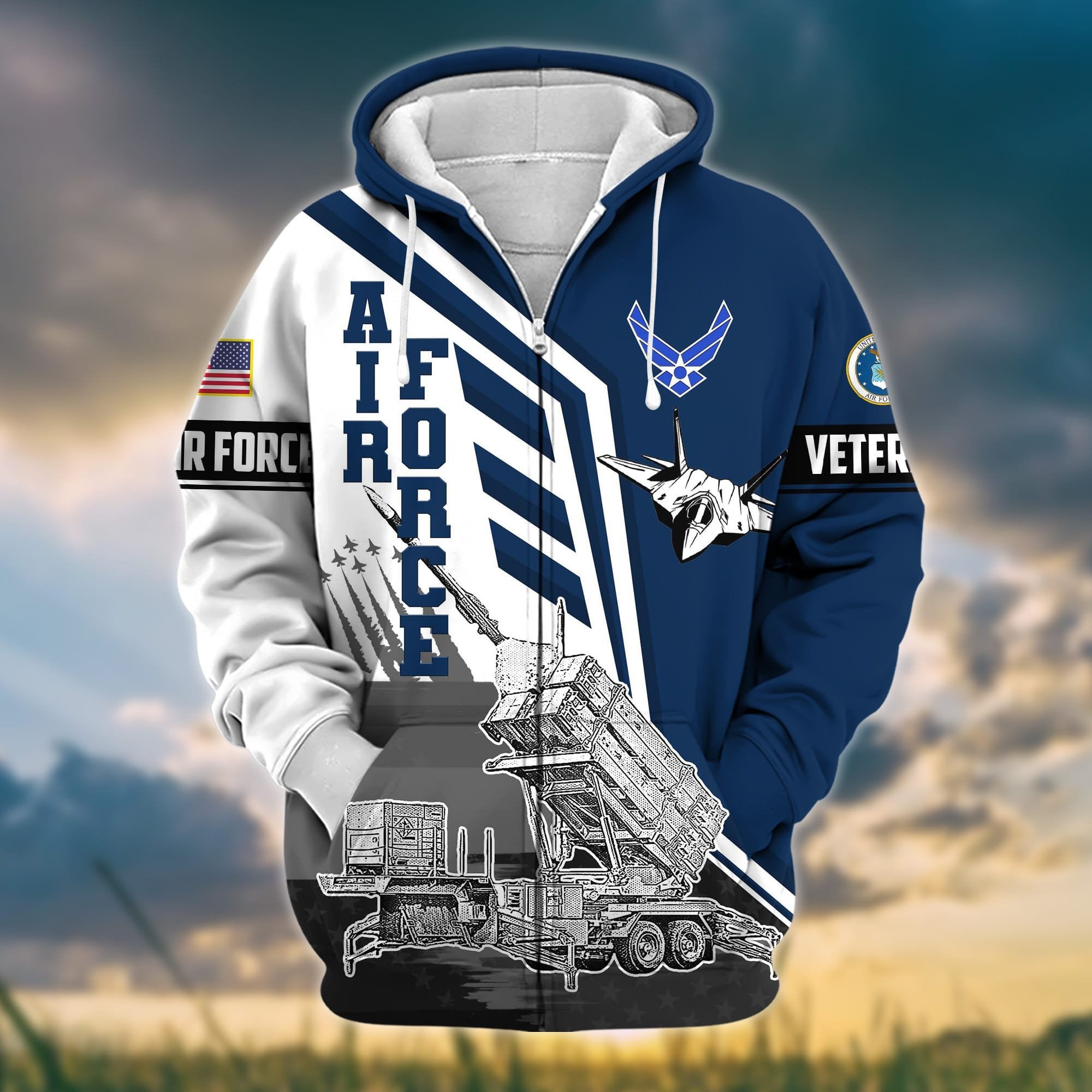 Premium Honoring All Who Served US Veteran Zip Hoodie APVC161002