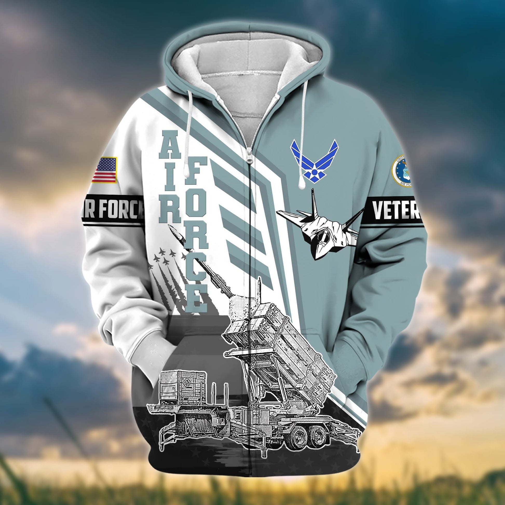 Premium Honoring All Who Served US Veteran Zip Hoodie APVC161002