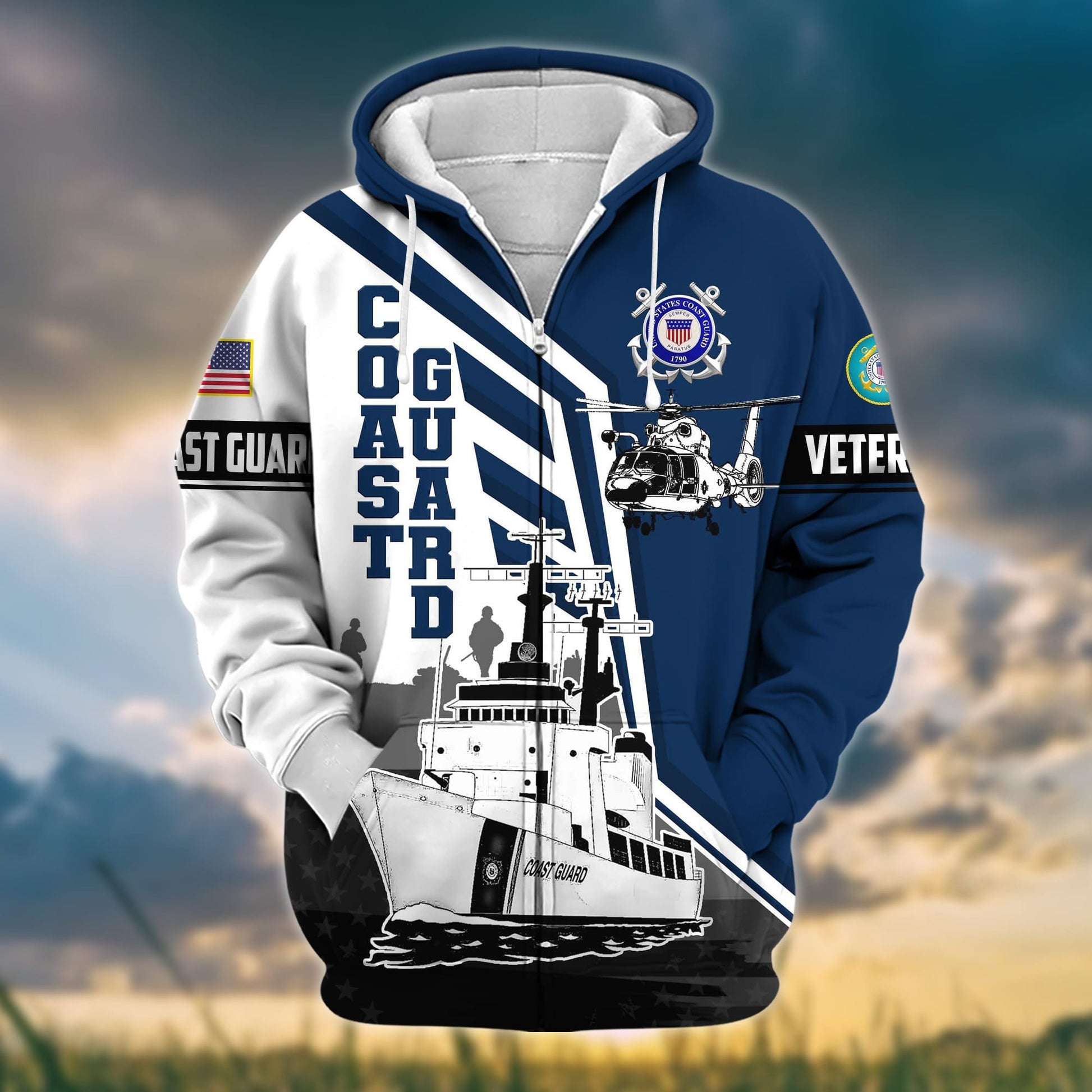 Premium Honoring All Who Served US Veteran Zip Hoodie APVC161002