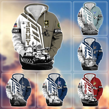 Premium Honoring All Who Served US Veteran Zip Hoodie APVC161002