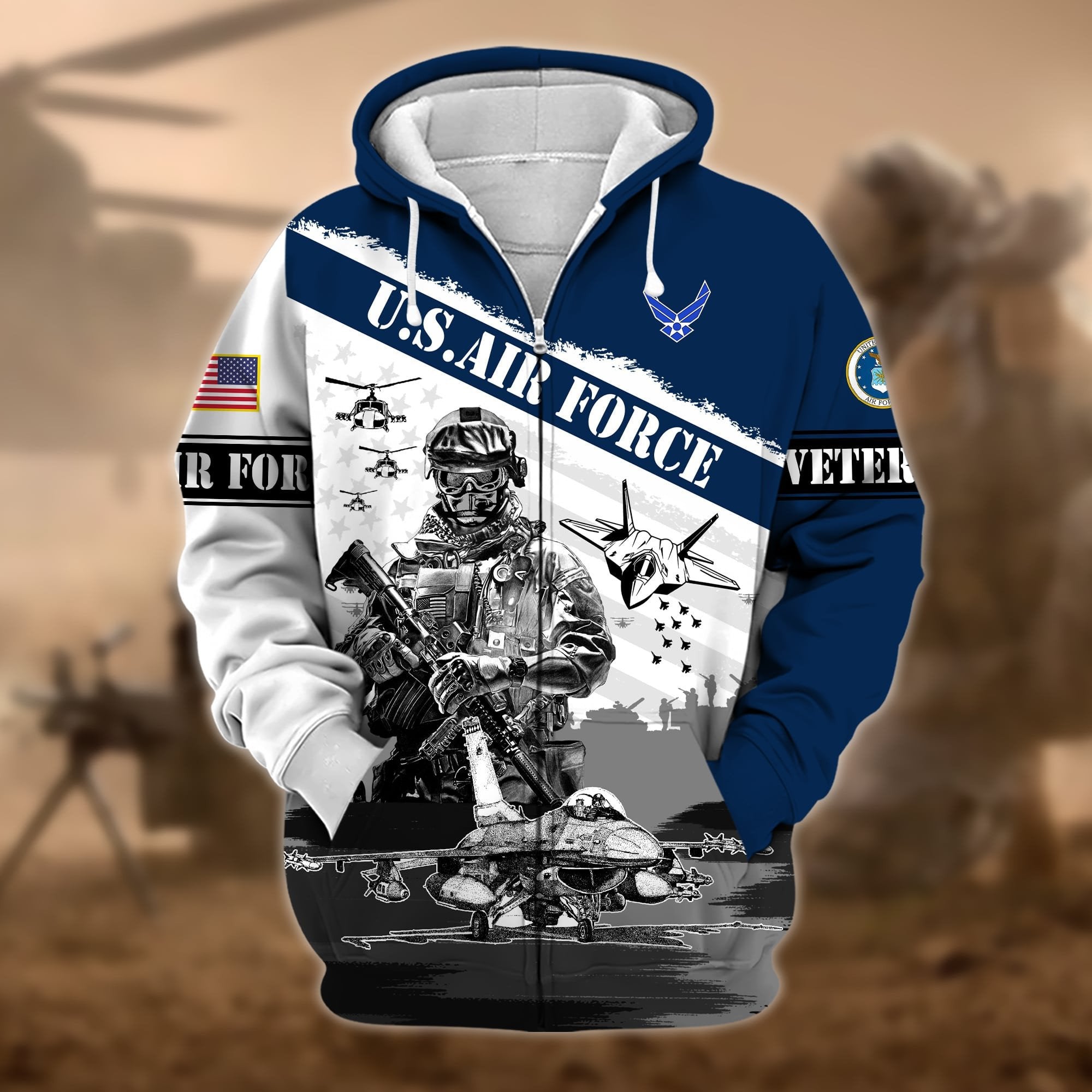 Premium Honoring All Who Served US Veteran Zip Hoodie APVC031102